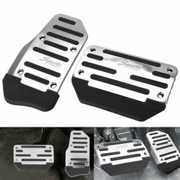 SILVER Non-Slip Automatic Gas Brake Foot Pedal Pad Cover Car Accessories Parts