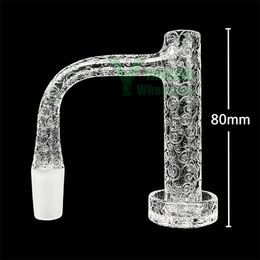 Vines Etched Control Tower Quartz Banger 16mmOD 80mm Tall 10mm 14mm Male 90 Degree Full Weld Beveled Edge Engraved Long Blender Dab Nail YAREONE Wholesale