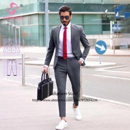 Men's Suits Fashion Business Slim Fit For Men Customised 2 Piece Pants Set Formal Groom Wedding Tuxedo Blazer Terno Masculino Completo