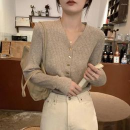 Women's Blouses Women Y2 V Neck Long Sleeve Shirt Sexy Slim Fit Ribbed Crop Top Fall Basic T-Shirt Fairy Grunge 90S Streetwear