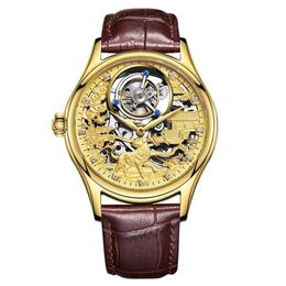 Wristwatches Original Luxurious Tourbillon Mechanical Watch Men Top Sapphire Waterproof Skeleton Dog Dial Relogio Masculino 701243E