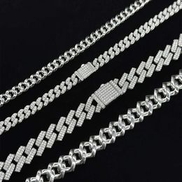 Hip-hop Style S925 Sterling Silver Vvs Real Moissanite Diamond Miami Cuban Link Chain 19mm Iced Out Necklace