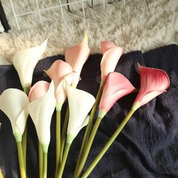 Artificial Fake Flowers Leaf Calla Floral Wedding Bouquet Party Home Decor silk hydrangeas cheap flower decoration for home 20191246p