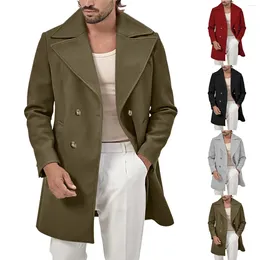 Men's Jackets Winter Warm Solid Colour Pockets Mid Length Jacket Mens Lightweight Windbreakers Rain Gear For Men 100 Cotton