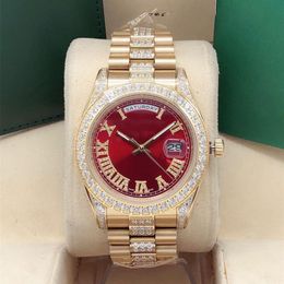 The classic fashion fully automatic mechanical watch size 41mm diamond set solid Roman word more personality sapphire mirror can b2766