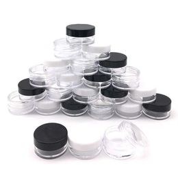 200Pcs Empty Plastic Cosmetic Makeup Jar Pots 2g 3g 5g Sample Bottles Eyeshadow Cream Lip Balm Container Storage Box189n