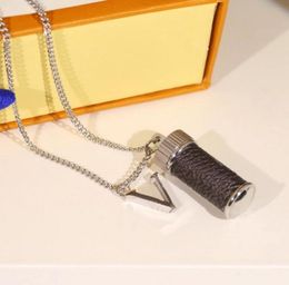 Europe America Style Men Lady Women Eclipse Lovers Long Necklace With V Wrap Leather Perfume Bottle Pendant M636416486339