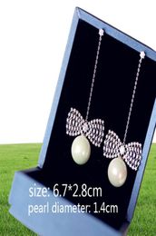 Luxury Vintage Flower Cubic Zirconia Stone Simulated Earrings With Pearl Long Drop Women Bridal Jewellery Chandelier Earrings C190415767066
