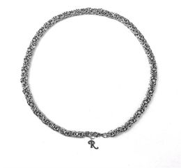 RAF Handmade Chain R Letter Silver Titanium Steel Necklace Bracelet Tide Brand Men And Women Fashion HipHop AllMatch Jewelry7422262