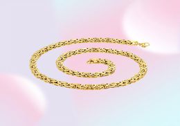 6MM Wide Chain Stainless Steel Handmade Byzantine Flat Necklace Men Women Popular Jewelry65940265932990