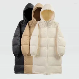 Women's Down 2023 Est Plus Size Winter Warm Duck Coat Female Long Loose Hooded Cocoon Style Thick Fluffy Parka Lady Trendy Outwear