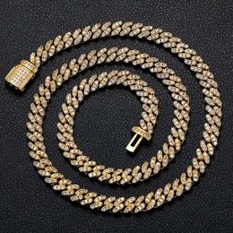 Sale 0.8cm Cuban Chain Iced Out Miami Cuban Link Real Gold Plated Solid S925 Silver Hip Hop Bling Vvs Moissanite Necklace