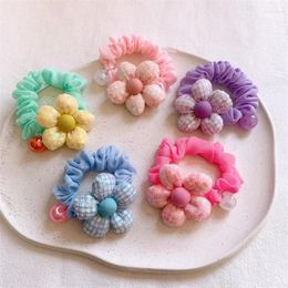 Hair Accessories 2023 Spring Fashion Children's Korean Sweet Girl Beautiful Colorful Sequin Flower Small Intestine Rope