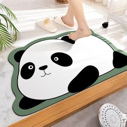 Carpets 2PCS Cartoon Panda Bath Mat Super Absorbent Bathroom Mat Cute Animal Rug Bedroon Floor Carpet Home Entrance Shower Bathroom Foot 231212