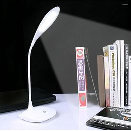 Table Lamps Touch Switch Flexible LED Stand Desk Lamp Modern 3 Levels Dimming USB Charging Study Light For College Dorm Bedroom