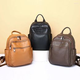 School Bags RanHuang Arrive 2024 Women's Genuine Leather Backpacks Fashion Rucksack Traveling High Quality Cow