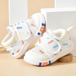 First Walkers Baby Shoes Boy Girls Summer Breathable Air Mesh Toddler Walking Shoes Fashion Hollow Soft Sole Baby Sandals Infant First Walkers 231211