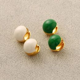 Stud Earrings Japanese And Korean Style Fashion Spherical Enamel Glaze Simple Ladies