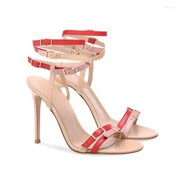 Sandals Open Toe Corss-tied Narrow Band Ladies Ankle Bckle Strap Stiletto Shoes For Women Pu Party Dress Pumps Zapatos De Mujer