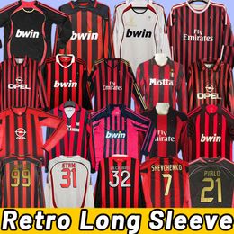 milan retro soccer jerseys Ronaldinho Beckham Maldini Pato Seedorf Inzaghi IBRAHIMOVIC Pirlo vintage long sleeve 06 07 08 09 10 14 15 99 00 88 89 04 05 11 12 2007 2008