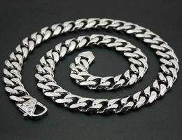 Heavy 15mm wide 1832 inch stainless steel silver large curb link chain necklace for mens holiday gifts cool7129247