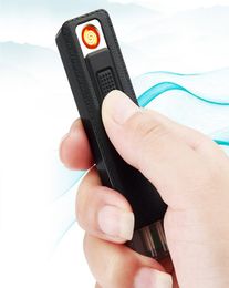 cheap utility electric cigarette lighter USB rechargeable windproof Cigar Lighter coil heater strip heat wireless charging black w3780417