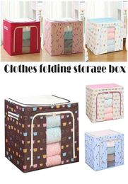 Oxford Cloth Clothes Steel Frame Transparent Storage Box Bed Sheet Blanket Pillow Shoe Rack Container Foldable Case 2109225633578