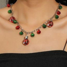 Choker KMVEXO Christmas Jewellery For Women Girls Cute X-Mas Jingle Bell Beads Chains Necklace Bracelets 2023 Year Gift