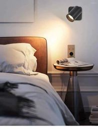 Wall Lamps Lamp Bedroom Nordic Minimalist Modern Living Room El Bedside LED Reading Light Rotating Decorative Spotlight