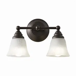 Wall Lamp BH&G Classic 2-Light Double Scone Vanity Light Oil-Rubbed Bronze Finish A19 LED Bulbs Included