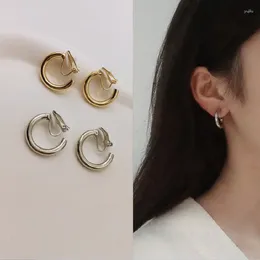 Backs Earrings Metal Circle No Hole Ear Clips Round Clip Earring Without Piercing Minimalist Jewellery CEGA77
