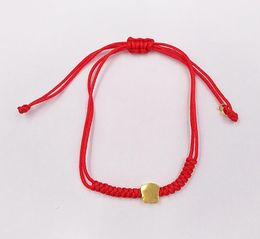 Authentic 925 Sterling Silver Red Cord And Gold Sweet Dolls Xxs Bear Bracelet Fits European bear Jewelry Style Gift Andy Jewel 4141015184