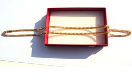 NECKLACE TEAL REAL 24 K FINE YELLOW GOLD FINISH SOLID CUBAN CURB LINK CHAIN VINE314h9202259