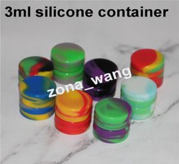 100 Food Grade 3ML 5mL 7mL jars Dabber Silicone Oil Containers Round Concentrate Jar Dab Wax Container For Dabs Pass FDALFGB Tes2808305