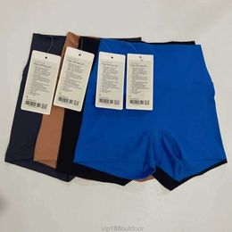 2024 2023New Sexy Solid Color Athletic Luluwomen Sports Short with Compression Tight Yoga Shorts Comprehensive Training Jog Ultrashort Original 5YAY