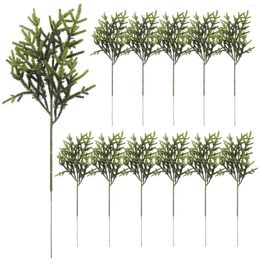 Decorative Flowers 12 Pcs Xmas Trees Fake Plants Large Pine Needles Office Decore Artificial Stems Plastic