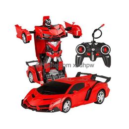 Rc Toy Remote Control Car Toys Hobby Robot Cars Deformation Transforming Racing Transformation Vehicle Drop Delivery Dhc1F