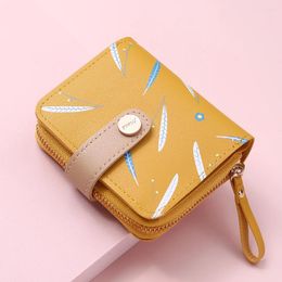 Wallets 2023 Women Cute Wallet Zipper Buckle Folding Girl Brand Designed Pu Leather Small Coin Purse Female Card Holder