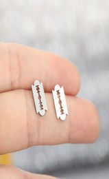 New Whole 10 Pair Gothic Earrings Shaver Blade Stainless Steel Earring Stud Geeks Unique Design Ear Jewellery Gift For Women Men3737660