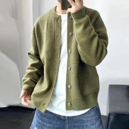 Men's Sweaters EBAIHUI Autumn Winter Causal Sweater Korean Loose Round Neck Male Knitwear 2023 Fashion Solid Color Button Cardigan