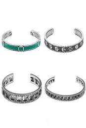 charm bracelets Gu designer jewellery luxury Sterling Silver 925 Hollow square enamel letter G bangles for men and women 9807023