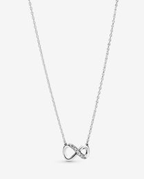 925 sterling silver Sparkling Infinity Collier Necklace fashion Jewellery making for women gifts2229714