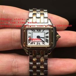 Factory suppliers Topselling watch High Quality Japanese quartz movement 22mm 27mm white dial 18 k yellow gold Two tones woman wea259x