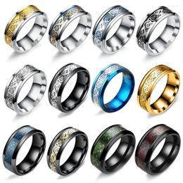 Cluster Rings Drop Dragon Safe Stainless Steel Carbon Fibre Lovers Men Wedding Ring Fashion Jewellery AccessoriesGift