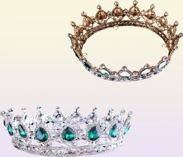 2017 Green Crystal Gold Colour Chic Royal Regal Sparkly Rhinestones And Crowns Bridal Quinceanera Pageant Tiaras C181120017174990