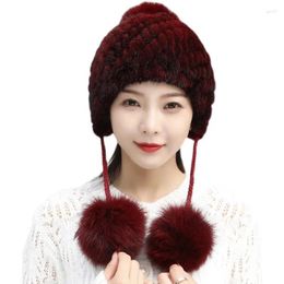 Berets Natural Bomber Hats Winter Warm Russian Hat Boys And Girls Children