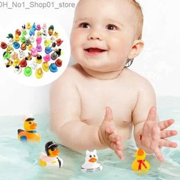 Bath Toys Rubber Duck Kids Playing Teal Duck Bath Toys Doll Duck Decoration Floating Toys For Toddler Party Favors Q231212