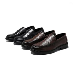 Dress Shoes Men Genuine Leather Loafers Fashion Bussiness Male Formal Oxfords Casual Slip On Driving Flats Moccasins