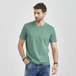 Men's T Shirts Men Summer Thin Solid Short Sleeve T-Shirt Streetwear Fashion Male Clothes Tops Elastic Loose Casual Round Neck Bottoming Tee