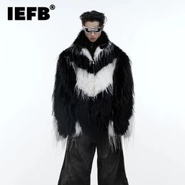 Men's Fur Faux Fur IEFB Winter Men's Anti Mink Fur Short Fur Jacket Fashion Warmth Keeping Long Wool Cotton Jacket Personality Male Clothing 9C3251 231211